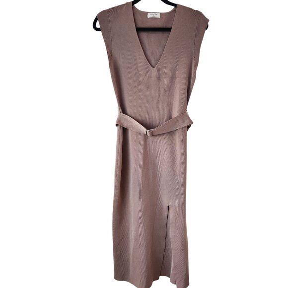 Babaton Aritizia Delmaro Dress Mauve Pink Fitted Bodycon Midi Women's M - Picture 2 of 9